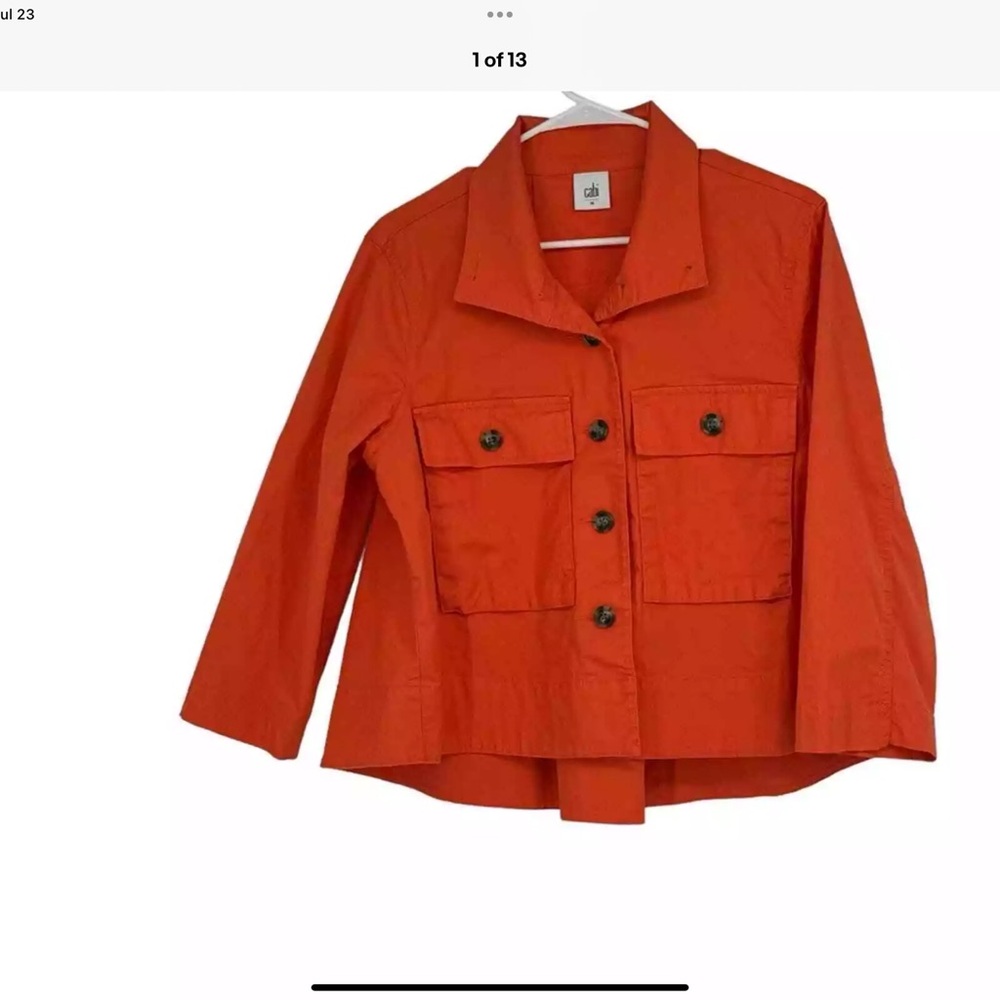 Cabi-all cotton resort Jacket swing bottom short big pockets great style M #5098